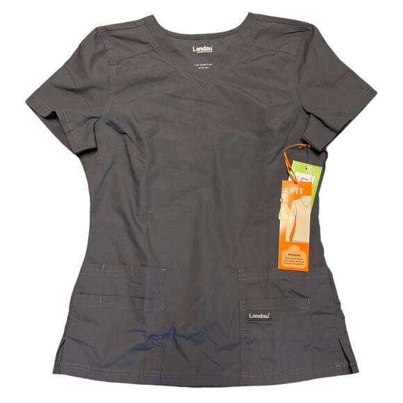 Landau Modern Fit Gray Hospital Work Scrubs XX-Small - Picture 1 of 4